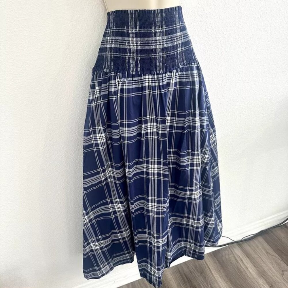 Hill House Blue and White Plaid Midi Skirt - Picture 6 of 8